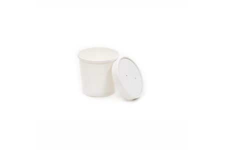 6-12oz Paperboard Vented Lid for Soup Container White
