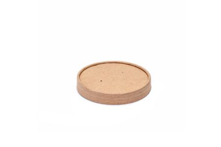 8-12oz Paperboard Vented Lid for Soup Container Kraft