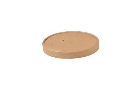 16oz Paperboard Vented Lid for Soup Container Kraft