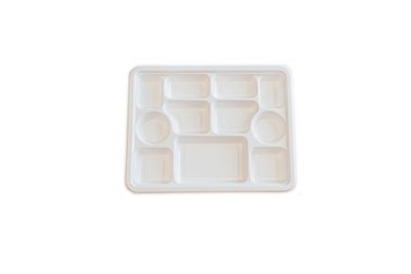 Compostable 11 Compartments Bagasse Plate White