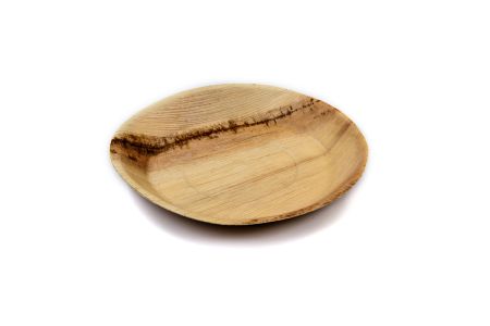 Biodegradable Round Palm Leaf Plate 24cm Natural