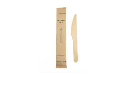 Biodegradable Wooden Knife Individually Wrapped