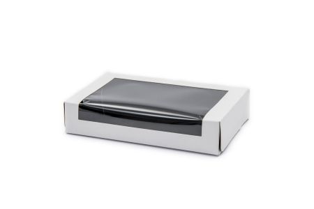 Sushi Box Paperboard with Window Medium. WHITE