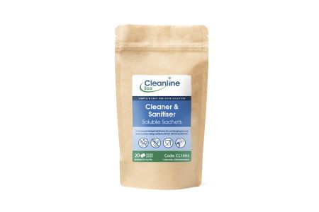 Cleanline Eco Cleaner & Sanitiser Soluble Sachet (T2) - 10 packs of 20 sachets