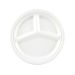 3 Compartments Compostable Round Bagasse Plate 10 Inch White