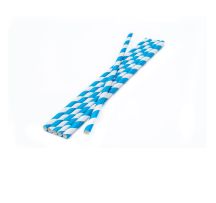 Compostable PAPER Straw 200x6mm White/Blue