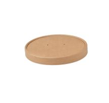 16oz Paperboard Vented Lid for Soup Container Kraft