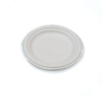 Compostable Round Bagasse Plate 7" White