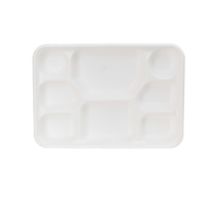 Compostable 8 compartment Bagasse Plate White