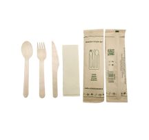 Wooden Cutlery Set 4 in 1 FO/KN/SP/NA